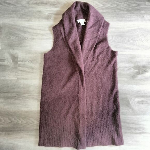 LOFT Sweaters - LOFT Deep Purple Sleeveless Cardigan Sweater